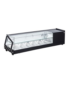 Vitrina refrigerada de tapas Eutron VRC-6 con capacidad para 6 bandejas GN 1/3, temperatura de +2°C a +8°C y dimensiones de 1483