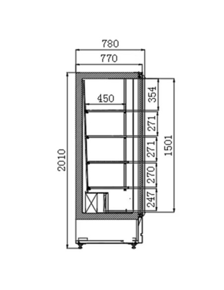 Expositor Mural Refrigerado Edenox VESUR 1603 C | Hostelería Negocios