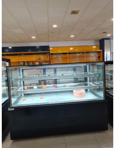 Vitrina Pastelería Negra ZSF-B 4 Caras Cristal | Hostelería Negocios