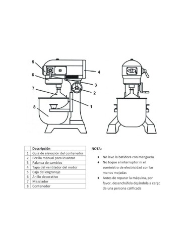 Amasadora Planetaria Eutron B10 CR 10 Litros | Hostelería Negocios