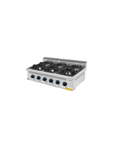 Cocina Gas Sobremesa Eutron 6 Fuegos Serie 700 | Hostelería Negocios