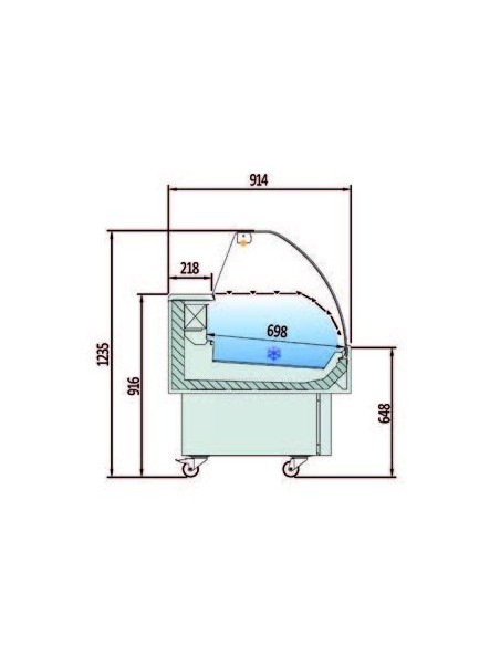 Vitrina Expositora Pescado/Marisco EEC-100-CC-EF|Hosteleria negocios
