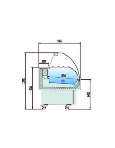 Vitrina Expositora Pescado/Marisco EEC-130-CC-EF|Hosteleria negocios