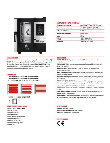 Horno Mixto Eléctrico STC 623 V7 FM|HosteleriaNegocios
