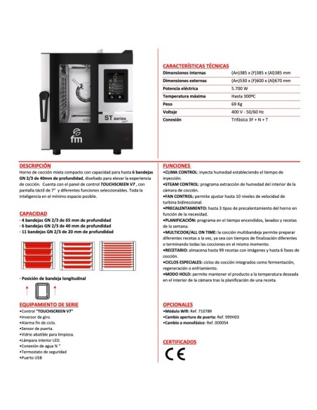 Horno Mixto Eléctrico STC 623 V7 FM|HosteleriaNegocios