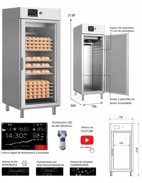 Armario Fermentación FC900BT CR INFRICO|Hosteleria negocios