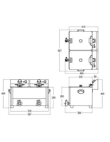 Freidora Eléctrica Doble Edenox TF82DE |Hosteleria negocios