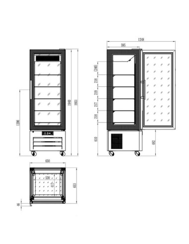 Armario Expositor Refrigerado Edenox VERSO-400-S1 | Hostelería Negocios