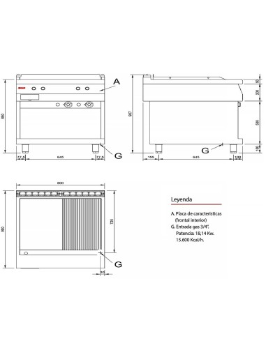 Plancha Fry Top Mixta Serie 900 Jemi  FRT90 P99 | Hostelería Negocios