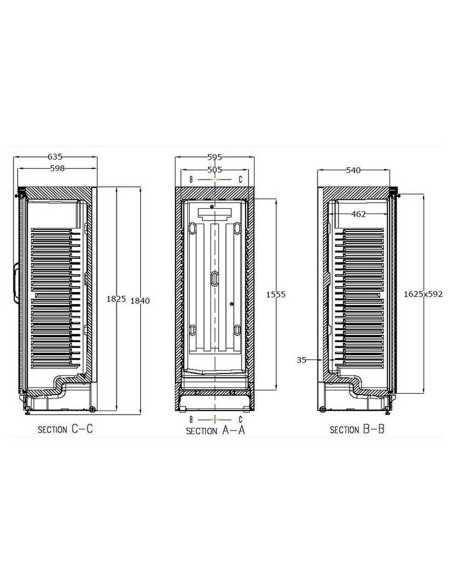 Frigorífico con Capacidad 372 litros APE-451-C S1 Edenox