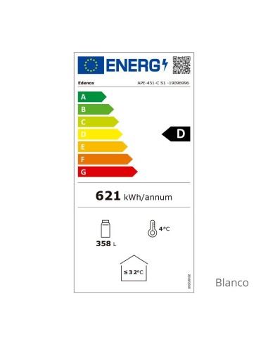 Frigorífico con Capacidad 372 litros APE-451-C S1 Edenox