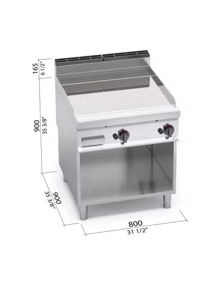 Fry Top Gas Bertos G9FL8M-2/CPD Compound 20 kW | Hostelería Negocios