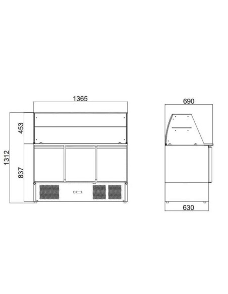 Mesa Refrigerada Ensaladas S903SQ 3 Puertas | Hostelería Negocios