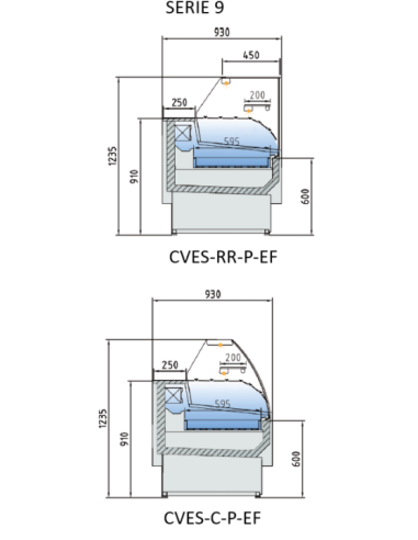 Vitrina Refrigerada CVE-9-25-RR Coreco | Hostelería Negocios