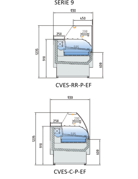 Vitrina Refrigerada CVE-9-25-RR Coreco | Hostelería Negocios