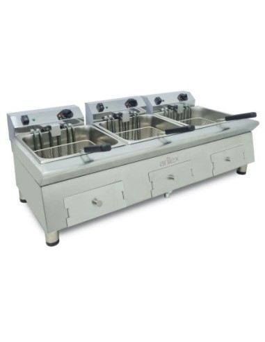 Freidora Eléctrica 12+12+12 L Arilex 100FRE121212GTR | Hosteleria Negocios