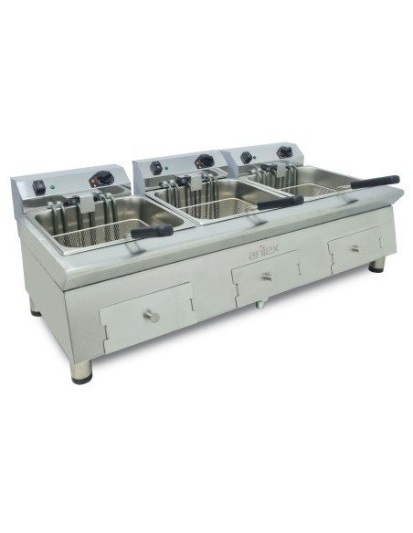 Freidora Eléctrica 12+12+12 L Arilex 100FRE121212GTR | Hosteleria Negocios