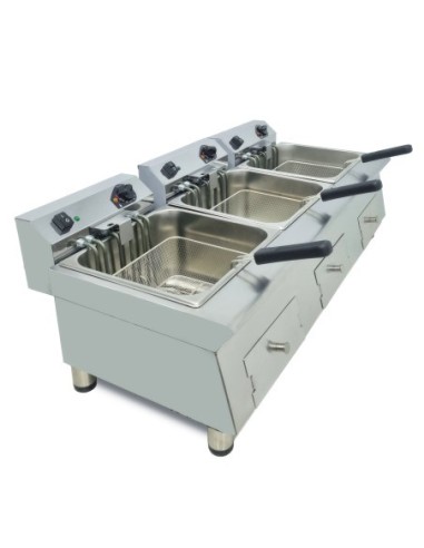 Freidora Eléctrica 12+12+12 L Arilex 100FRE121212GTR | Hosteleria Negocios