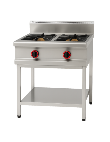 Cocina Gas 2 Fuegos HNAGBR-2/C con Soporte | Hosteleria Negocios