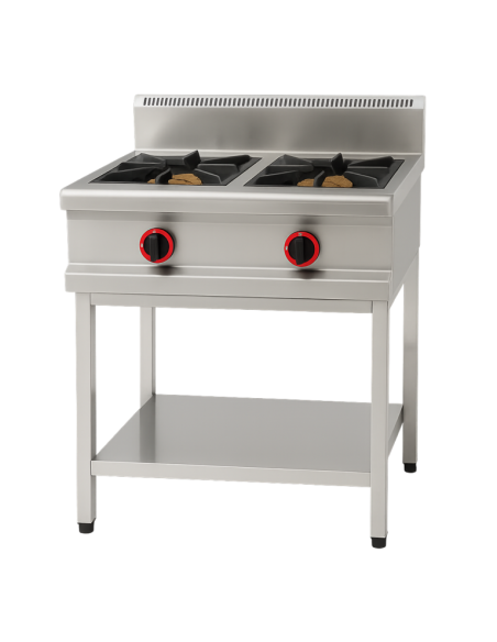 Cocina Gas 2 Fuegos HNAGBR-2/C con Soporte | Hosteleria Negocios