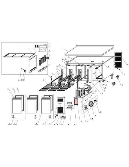 Mesa Refrigerada 3 Puertas SNACK3200TN Eutron | Hosteleria Negocios