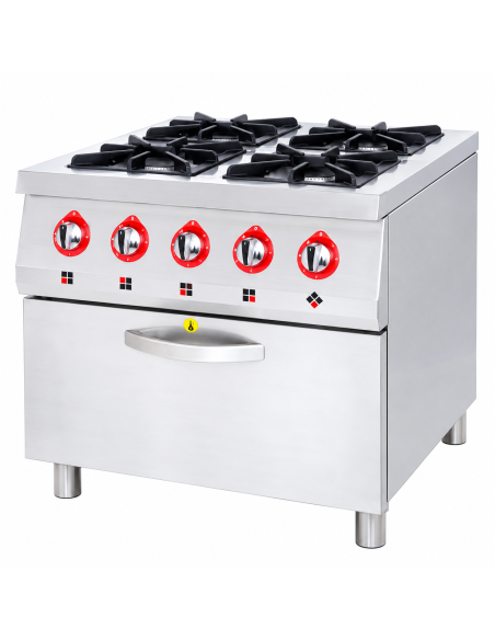 Cocina Gas 4 Fuegos con Horno DRNKU4 Profesional | Hostelería Negocios