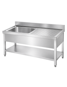 Fregadero Eutron Gama 600 con Bancada y Estante 1400mm | Hostelería Negocios 2