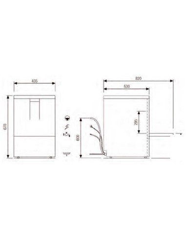Lavavasos de 39 cm con Bomba de Desagüe CH400B|Hosteleria negocioss