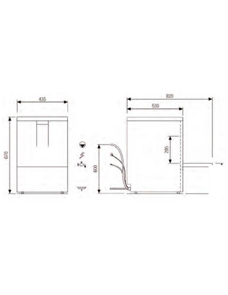 Lavavasos de 39 cm con Bomba de Desagüe CH400B|Hosteleria negocioss