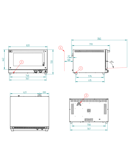 Horno de Convección FM RX 604 4 Bandejas 60x40 | Hostelería Negocios