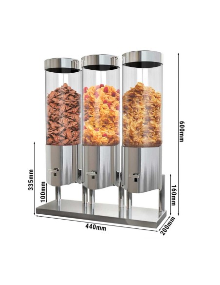 Dispensador Cereales Triple FriBuffet 10,6 L | Hostelería Negocios