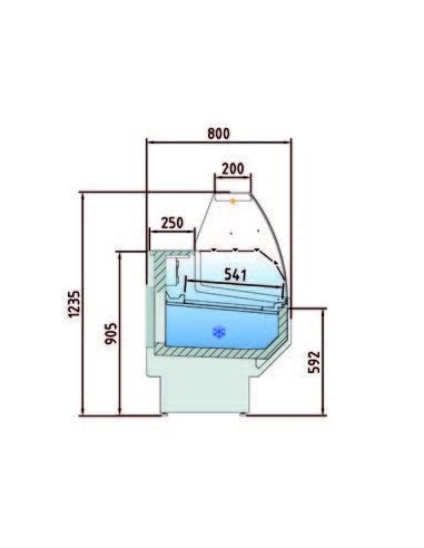 Vitrina Refrigerada Cristal Curvo Clima Hostelería VED-8-30-C | Hostelería Negocios