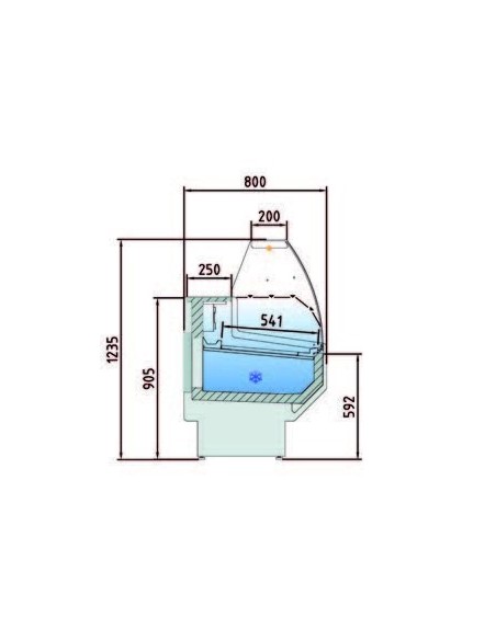 Vitrina Refrigerada Cristal Curvo Clima Hostelería VED-8-30-C | Hostelería Negocios