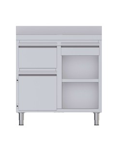 Mueble Cafetero  Con Tolva Izquierda y cajon CST60100D2SLB|Hosteleria negocios