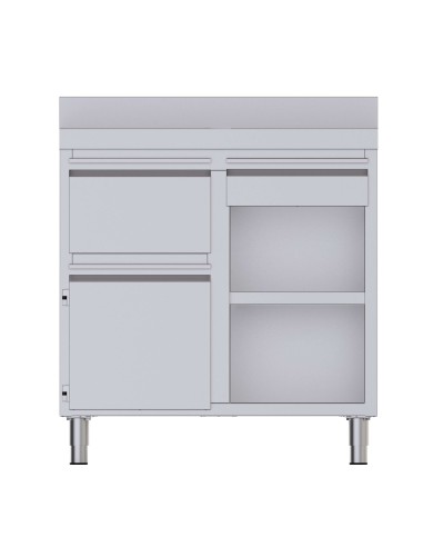 Mueble Cafetero  Con Tolva Izquierda y cajon CST60100D2SLB|Hosteleria negocios