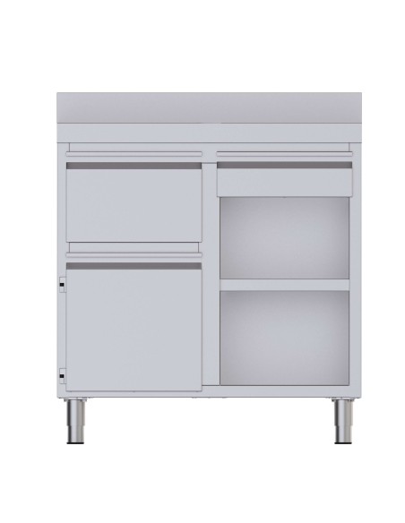 Mueble Cafetero  Con Tolva Izquierda y cajon CST60100D2SLB|Hosteleria negocios